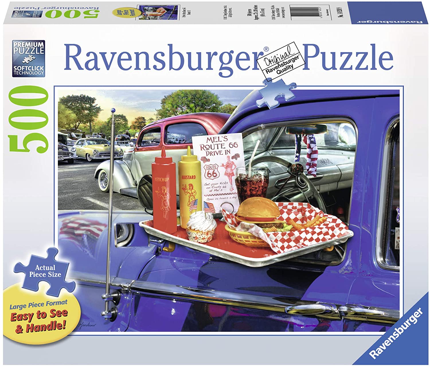 Ravensburger Drive Thru Route 66 500 Piece Large Format Puzzle