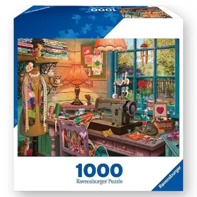 Ravensburger The Sewing Shed 1000 Piece Puzzle (square box, newer packaging)