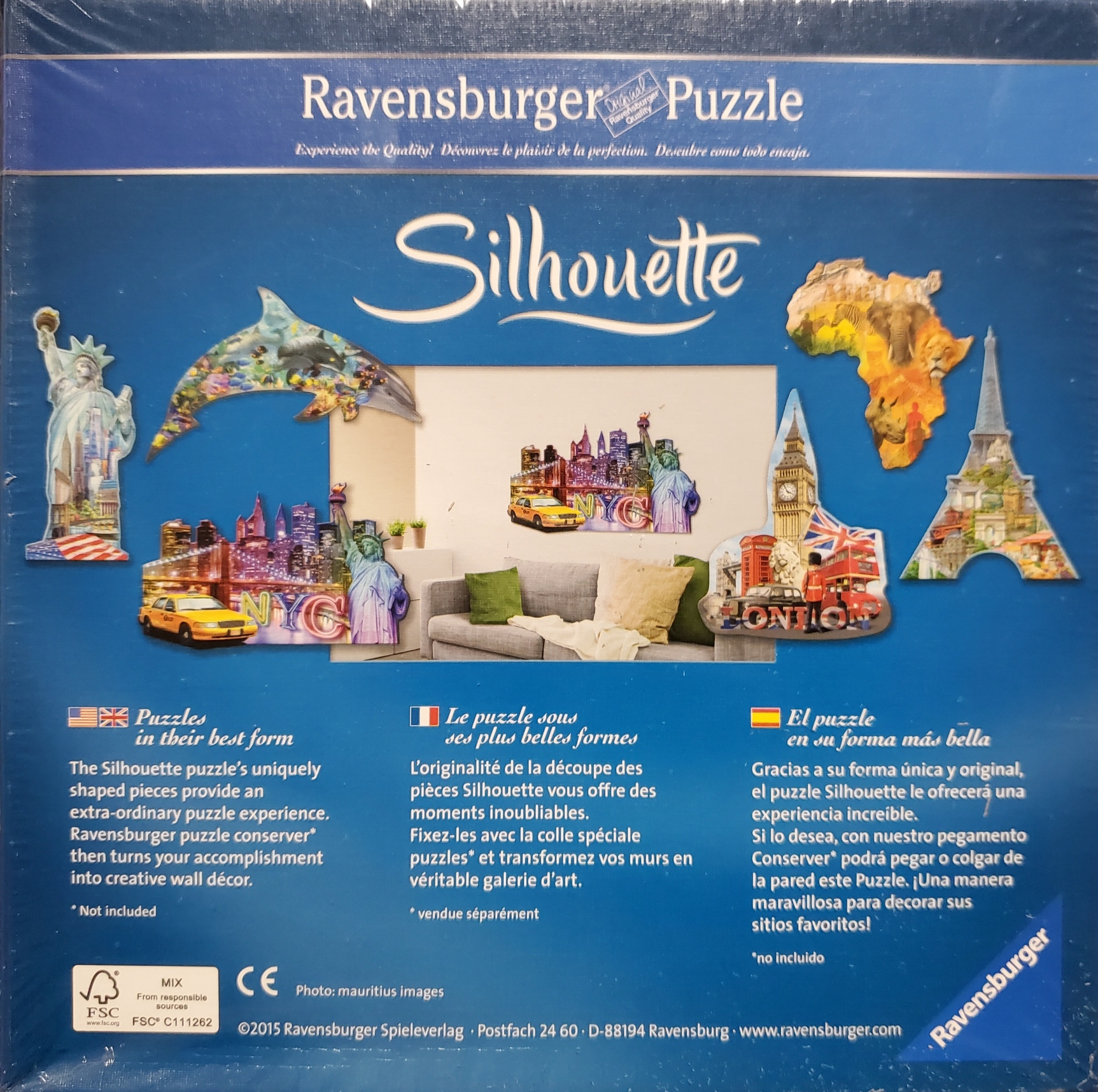 RAVENSBURGER PUZZLE 16 151 STATUE DE LA LIBERTE 1000pcs SILHOUETTE 