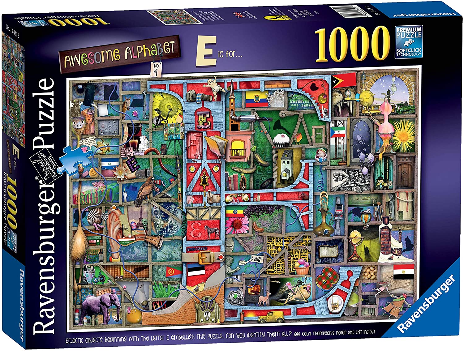 Ravensburger Colin Thompson Awesome Alphabet "E" 1000 Piece Puzzle