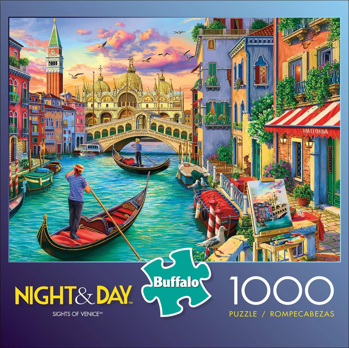 Buffalo Games Night & Day Sights of Venice 1000 Piece Puzzle