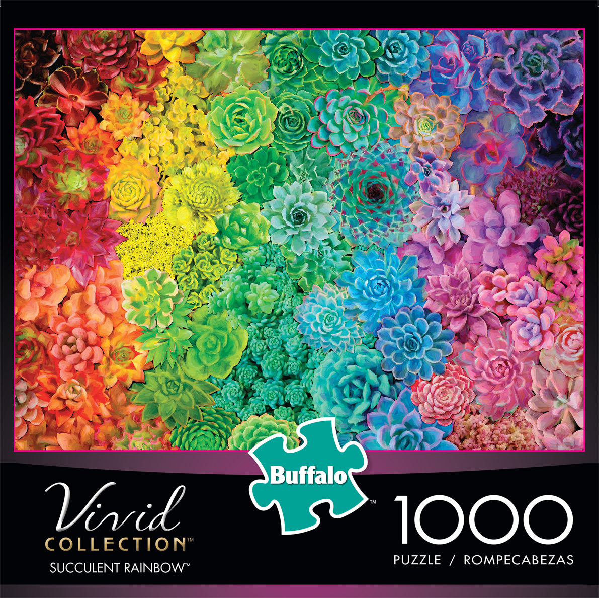 Buffalo Games Vivid Collection Succulent Rainbow 1000 Piece Puzzle