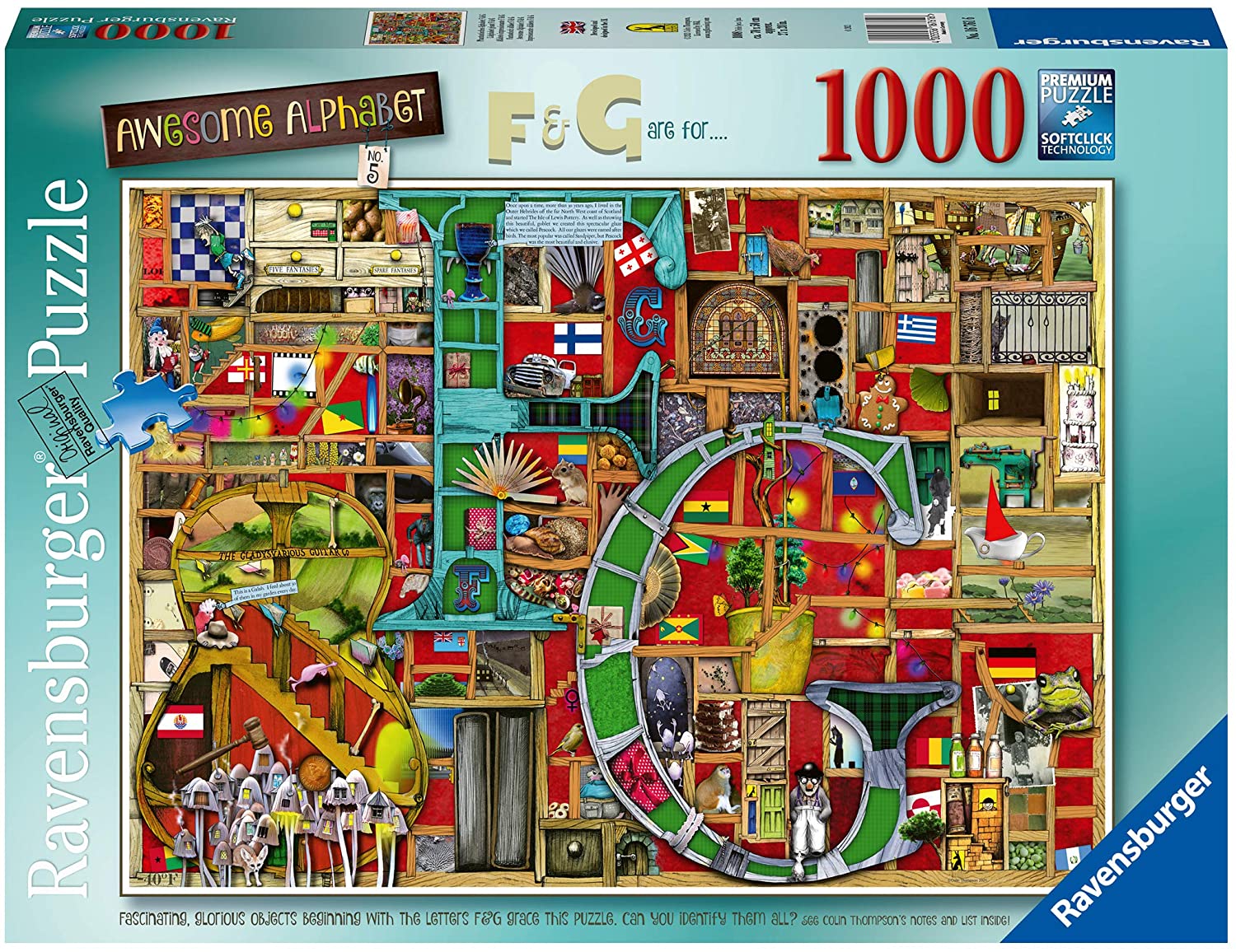 Ravensburger Colin Thompson Awesome Alphabet F & G 1000 Piece Puzzle