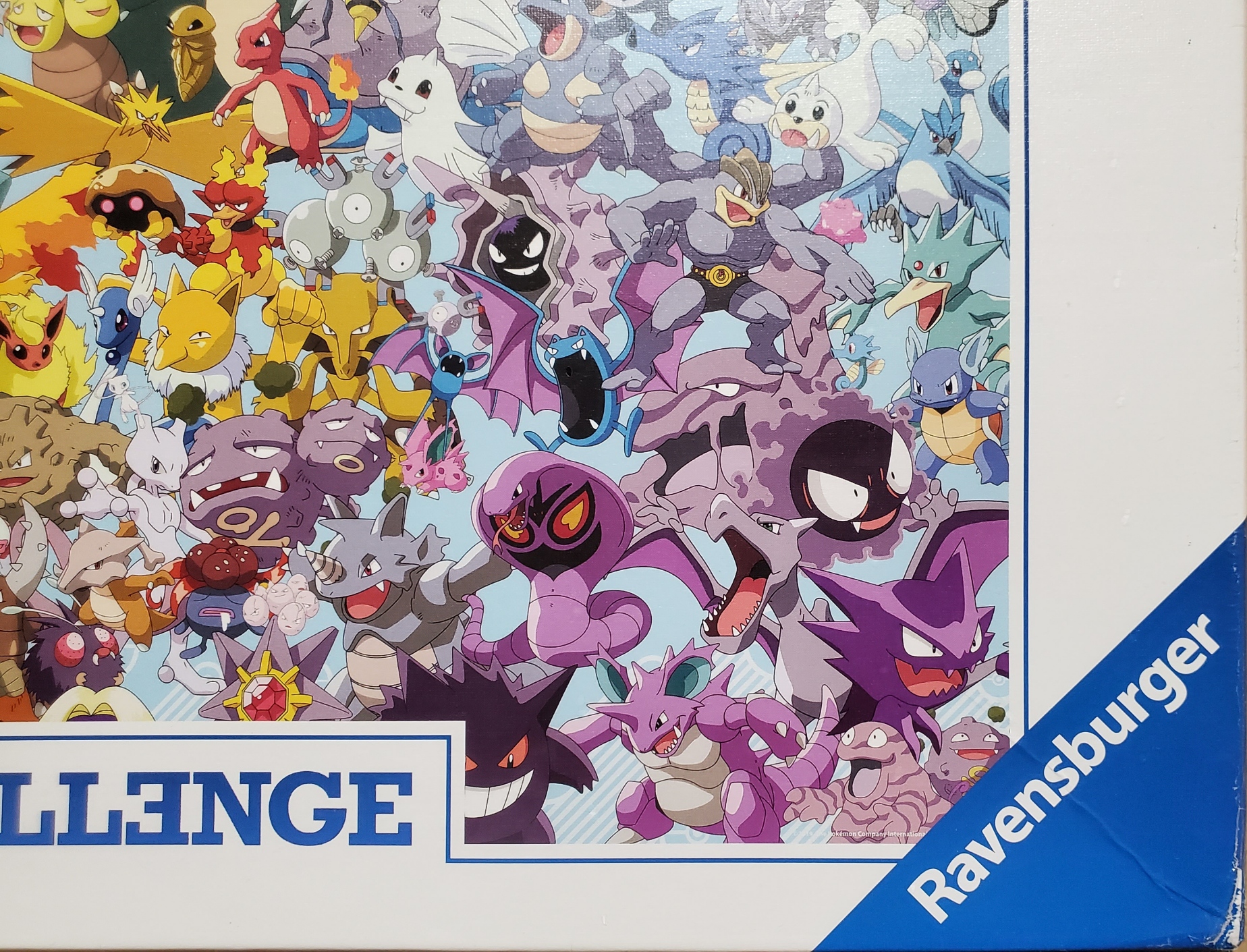 5000 piece Pokémon puzzle from Ravensburger. I listened to 3000