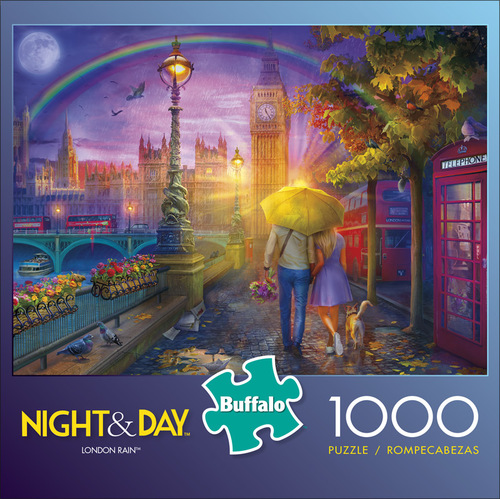 Buffalo Games Night & Day London Rain 1000 Piece Puzzle