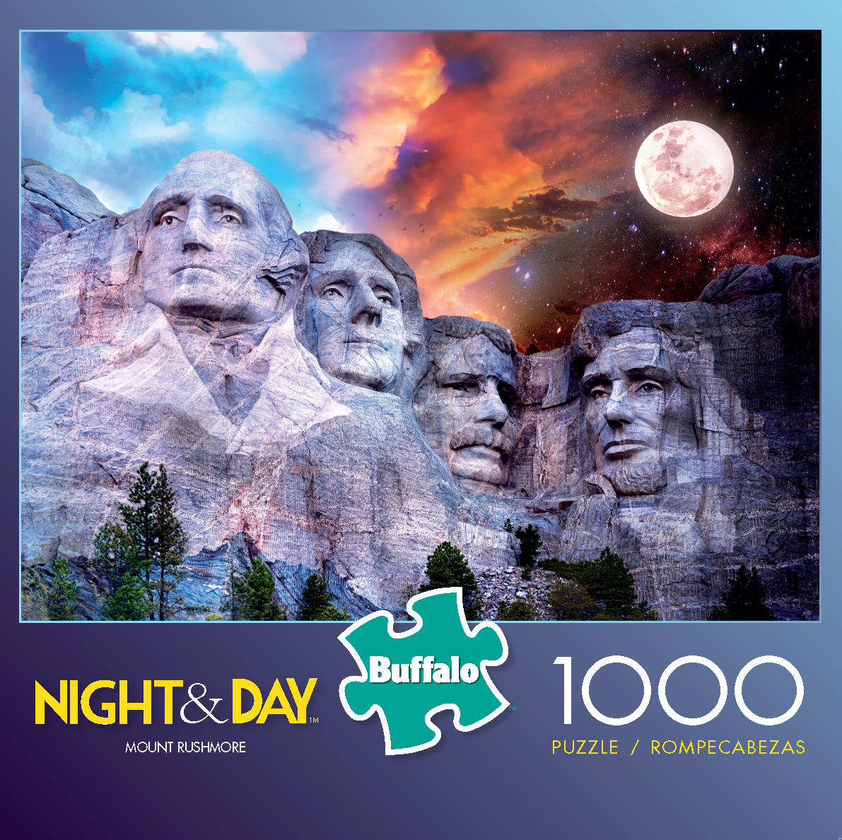 Buffalo Games Night & Day Mount Rushmore 1000 Piece Puzzle