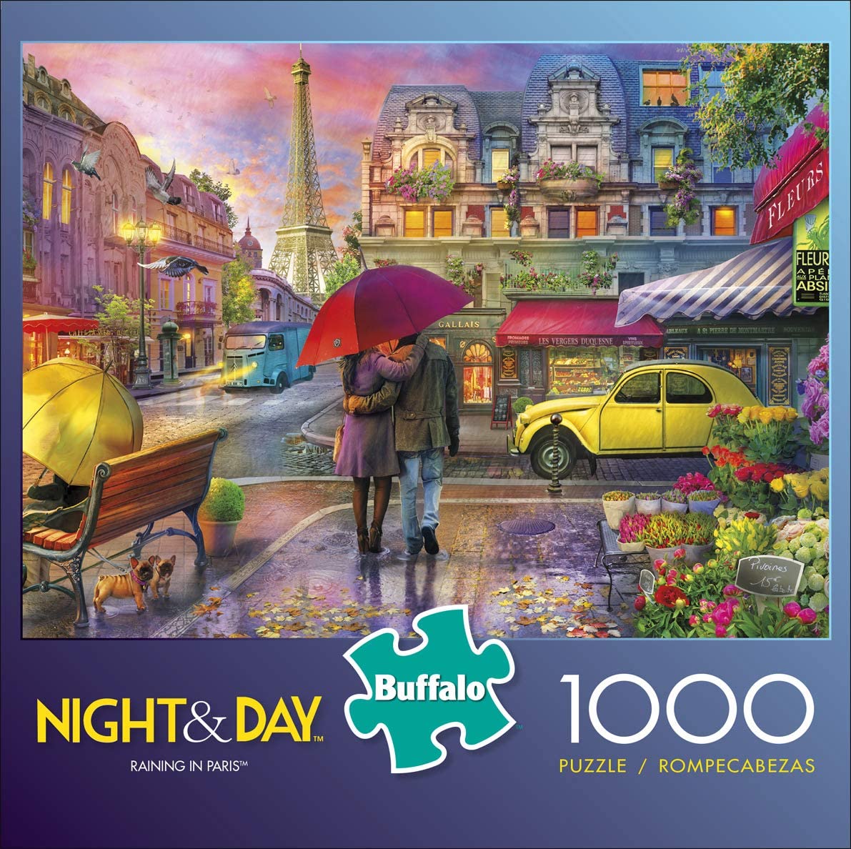 Buffalo Games Night & Day Raining in Paris 1000 Piece Puzzle