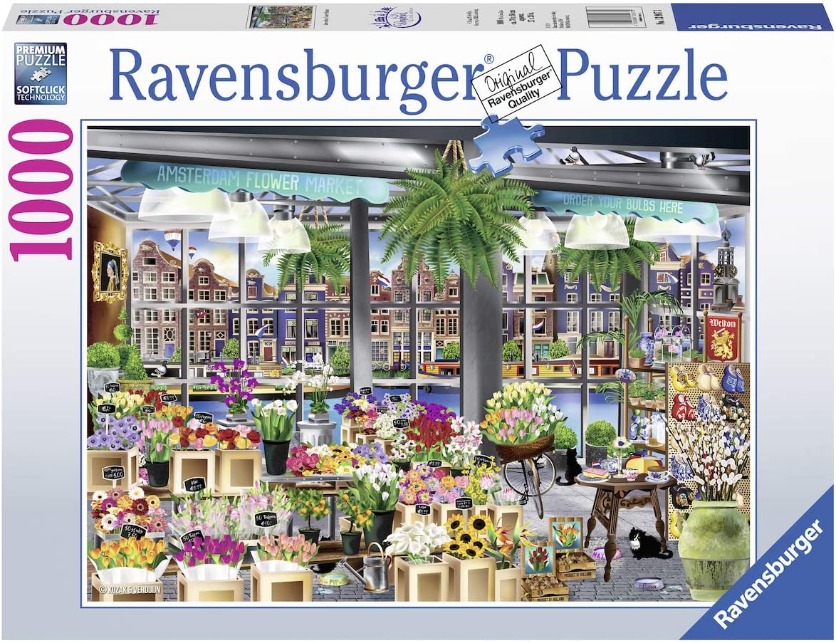 Ravensburger Wanderlust Collection Amsterdam Flower Market 1000 Piece Puzzle