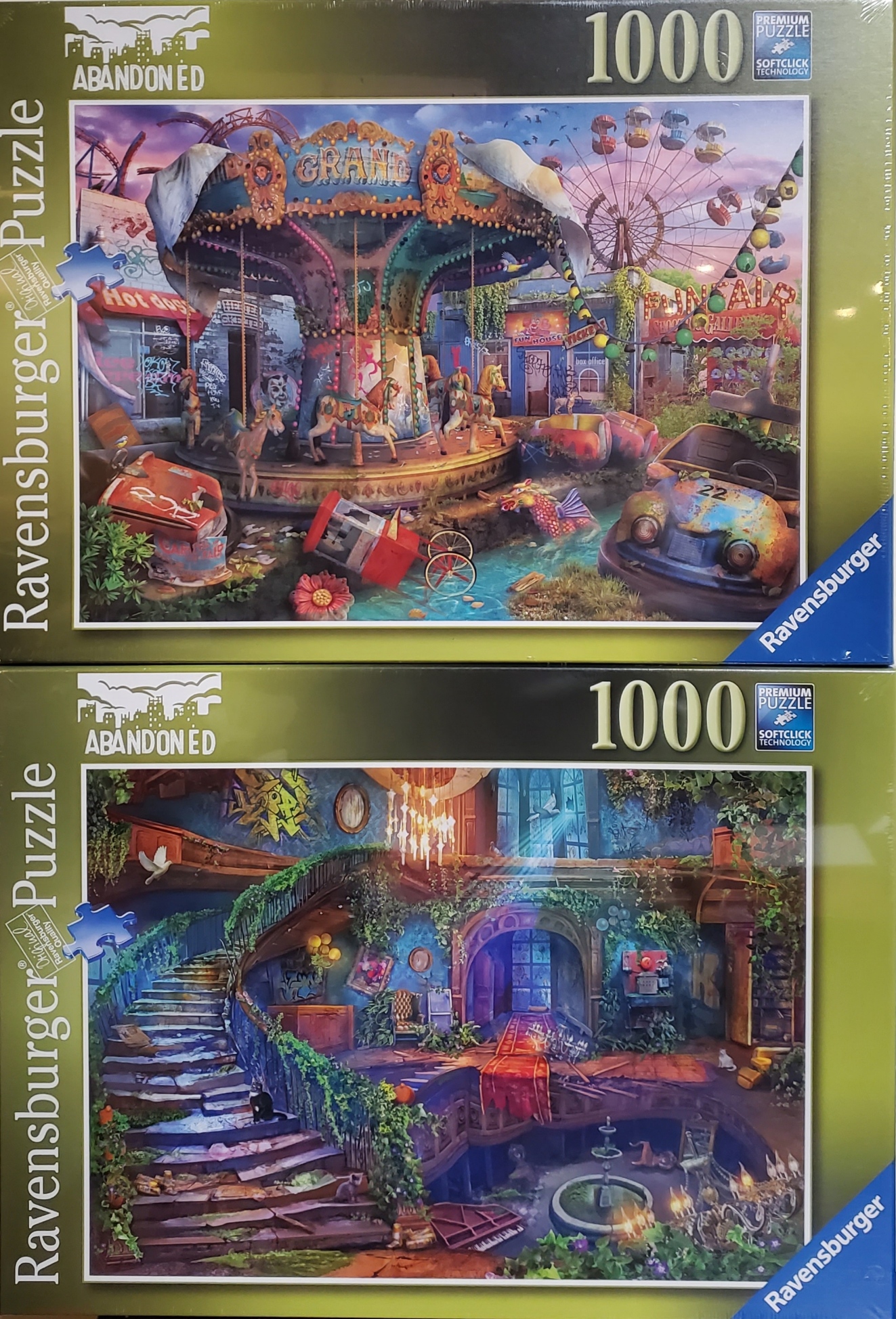 Ravensburger 2 Abandoned Place 1000 Piece Puzzle Bundle