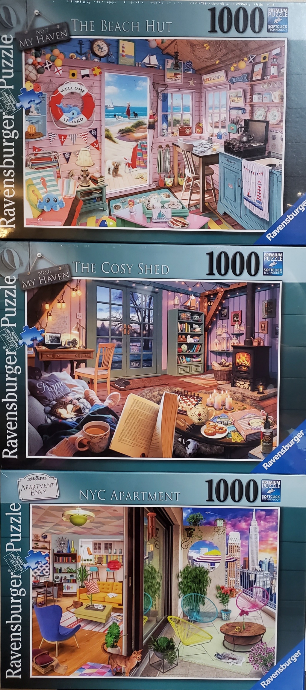 Ravensburger My Haven / Apartment Envy 1000 Piece Puzzle Bundle C