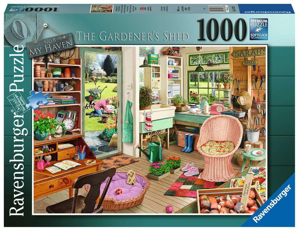 8 Ravensburger Puzzle 1000 Teile My Haven No The Gardener´s Shed Art-Nr 16767 