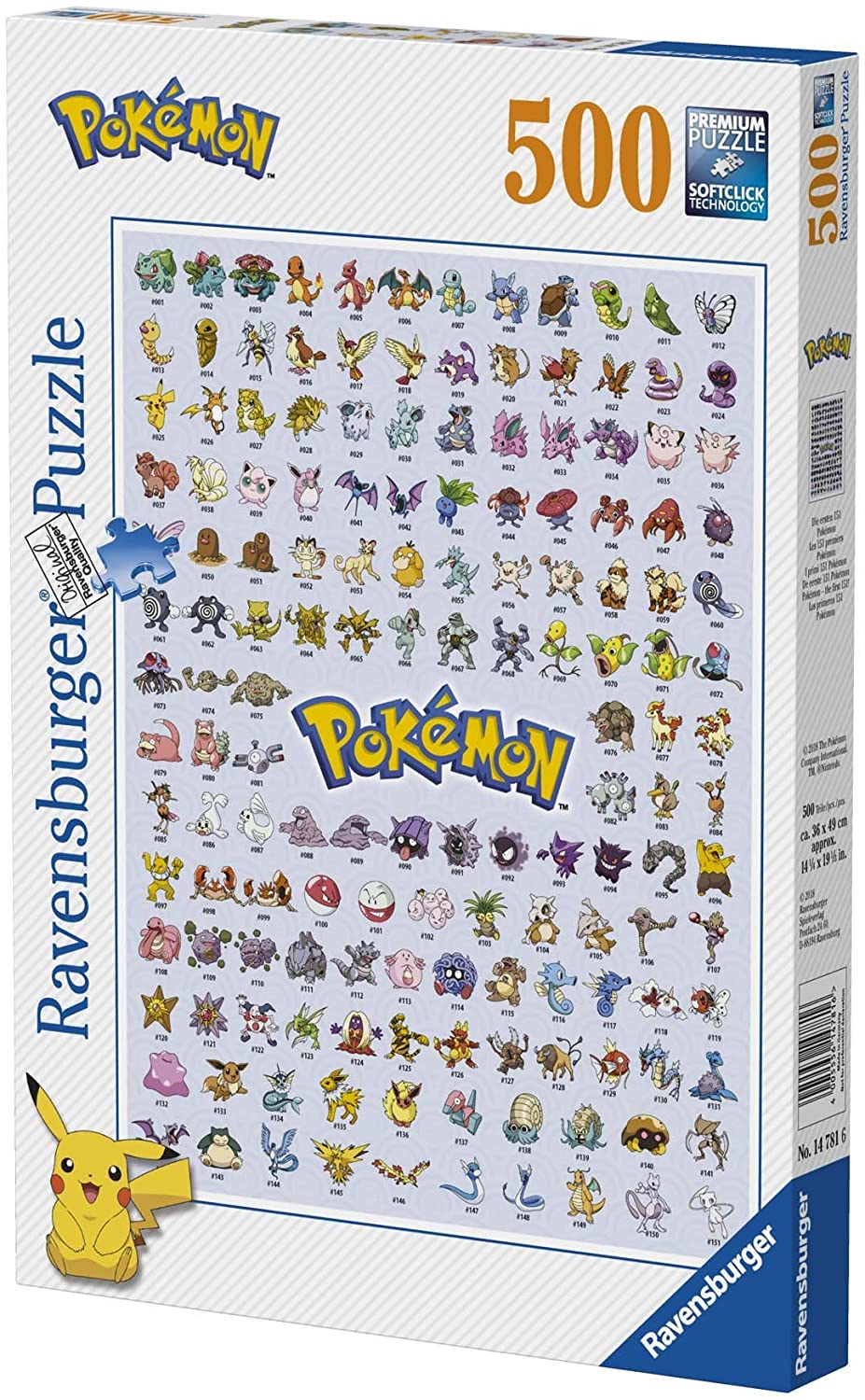 Ravensburger Pokemon – the first 151! 500 Piece Puzzle – The Puzzle  Collections