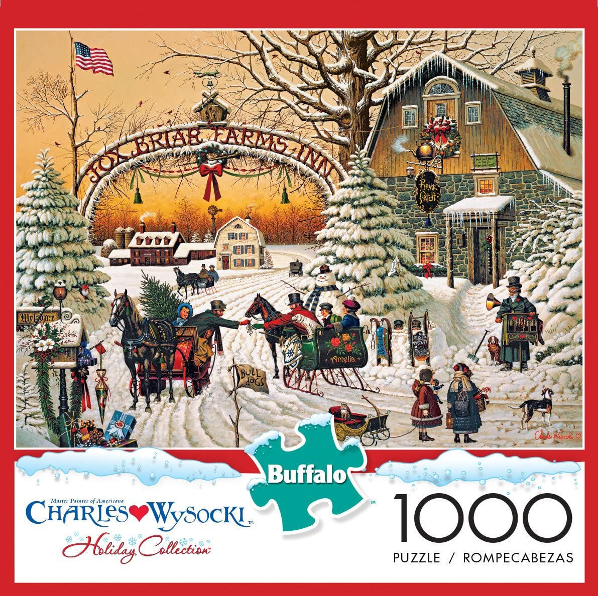 Buffalo Charles Wysocki A Christmas Greeting 1000 Piece Puzzle