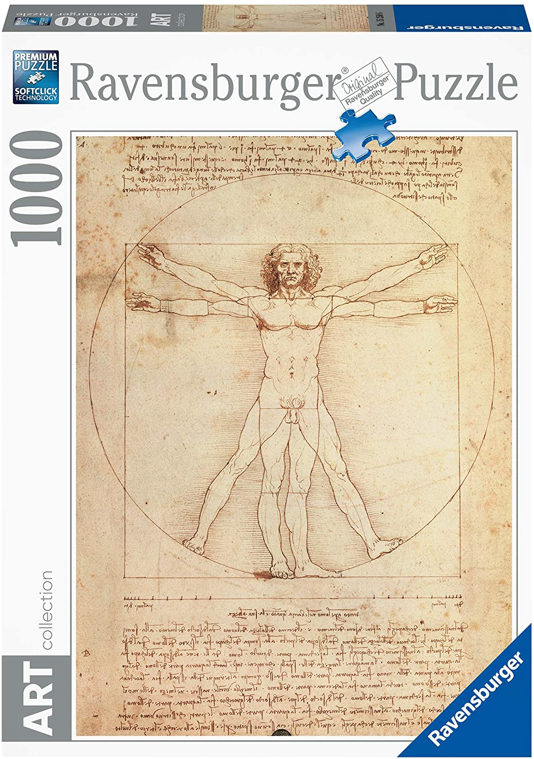 Ravensburger Art Collection Leonardo Da Vinci: Uomo Vitruviano (Vitruvian Man) 1000 Piece Puzzle