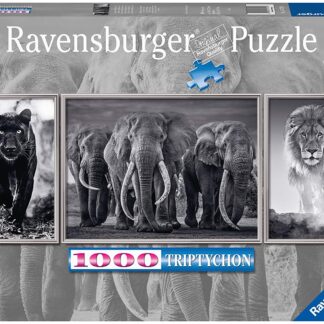 Ravensburger Triptychon Panthers, Elephants, Lions 1000 Piece Puzzle