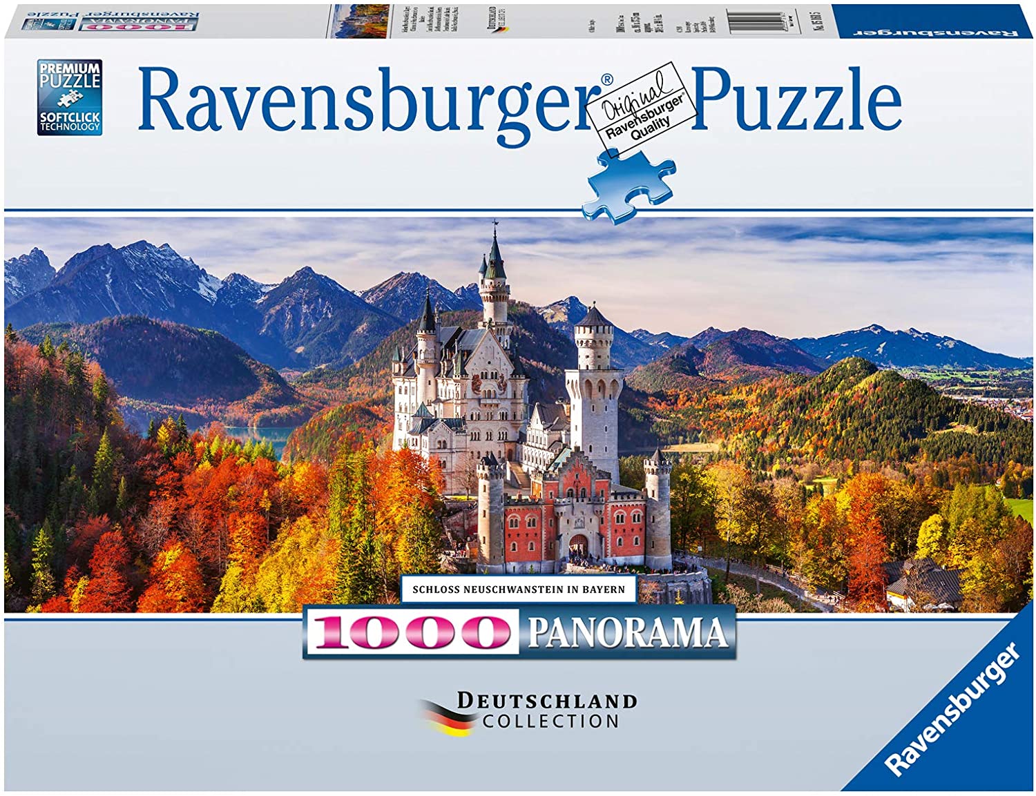Ravensburger Deutschland Collection :  Castle, Bavaria 1000 Piece Panorama Puzzle
