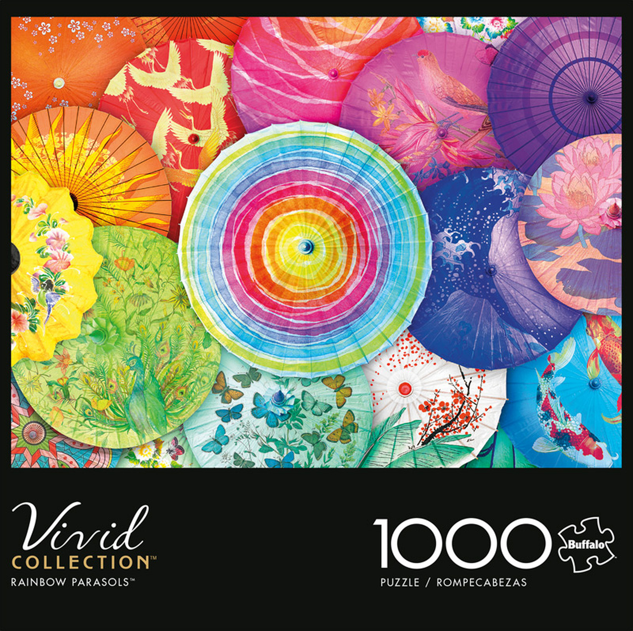 Buffalo Games Vivid Collection Rainbow Parasols 1000 Piece Puzzle