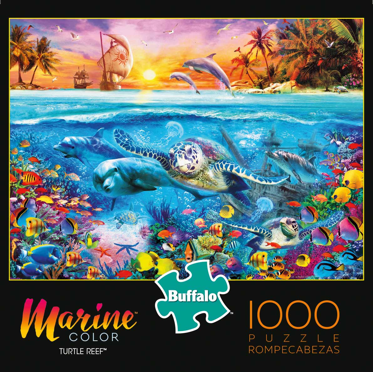 Buffalo Games Marine Color Turtle Reef 1000 Piece Puzzle