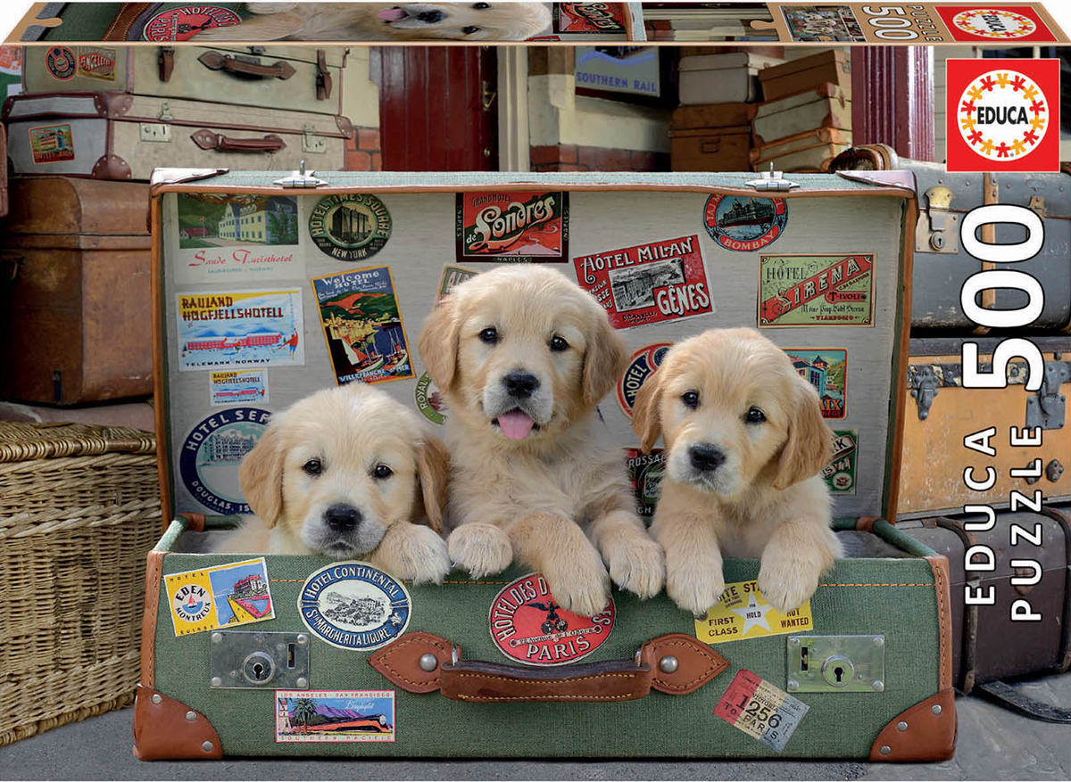 Educa Puppies In The Luggage 500 Piece Puzzle