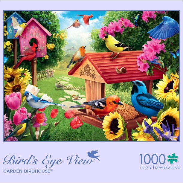 Buffalo Games Bird's Eye View Garden Birdhouse 1000 Piece Puzzle