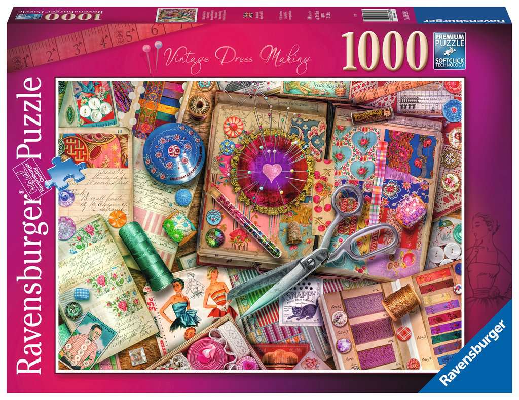 Ravensburger Aimee Stewart Vintage Dress Making 1000 Piece Puzzle