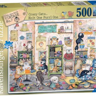 Ravensburger Crazy Cats Knit One Furrl One Vintage No.7 500 Piece Puzzle