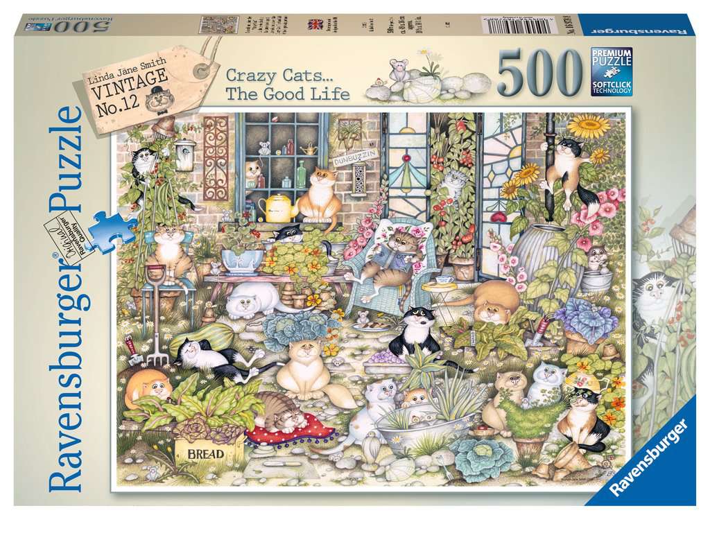 Ravensburger Crazy Cats The Good Life 500 Piece Puzzle