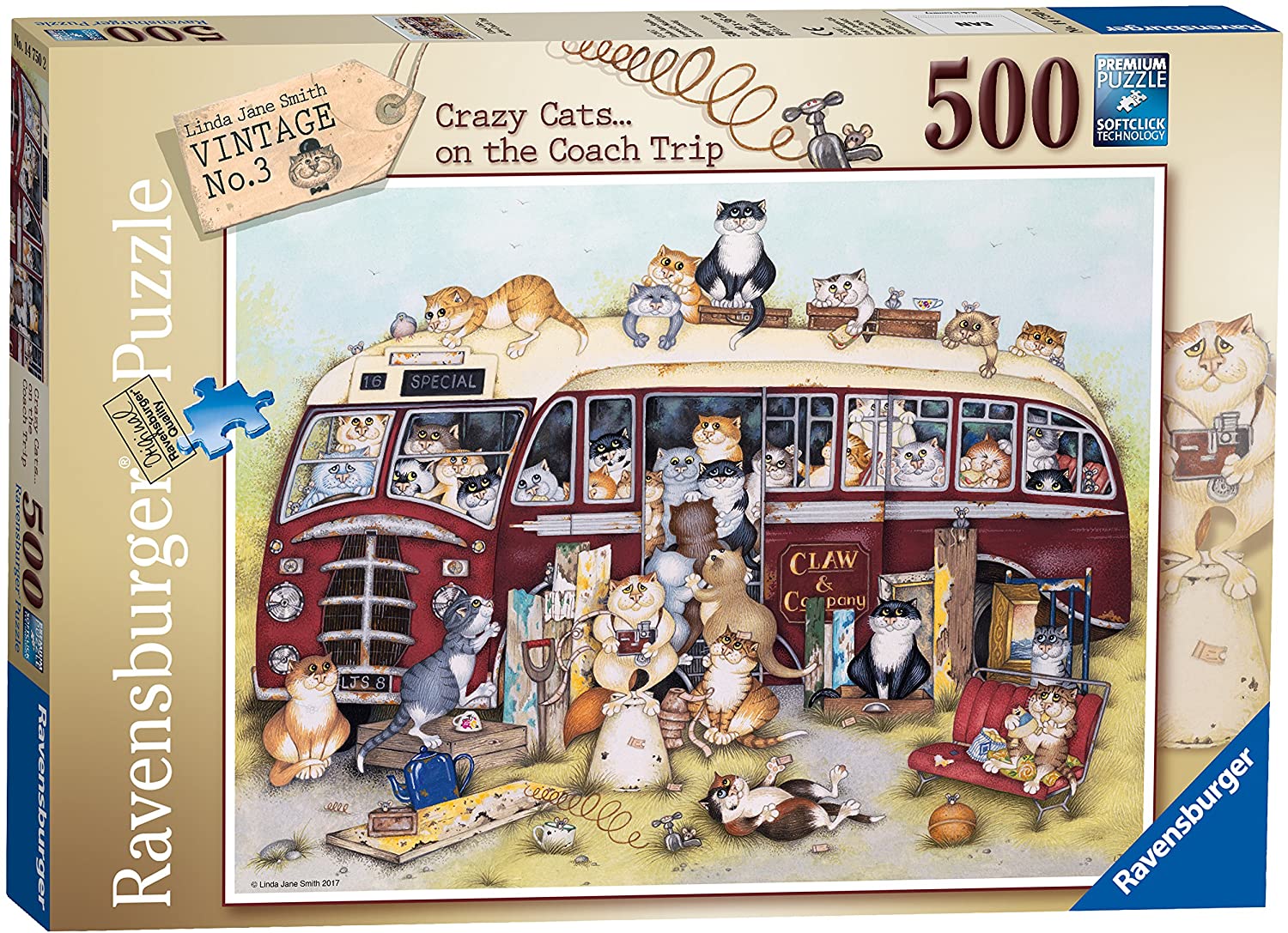 Ravensburger Crazy Cats ... on the Coach Trip 500 Piece Puzzle