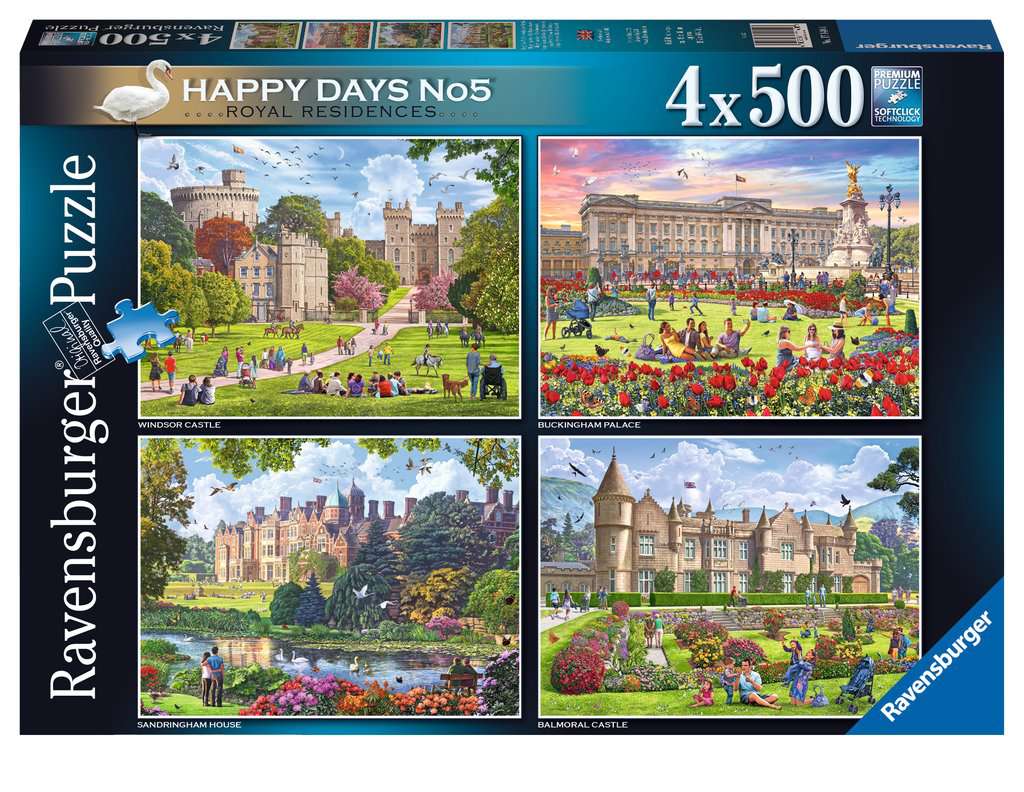 Ravensburger Happy Days No. 5 Royal Residences 4 x 500 Piece Puzzle