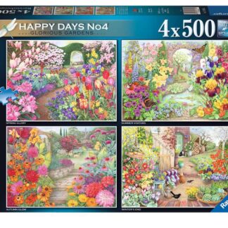 Ravensburger Happy Days No. 4 Glorious Gardens 4 x 500 Piece Puzzle