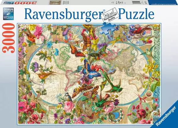 Ravensburger Flora & Fauna World Map 3000 Piece Puzzle