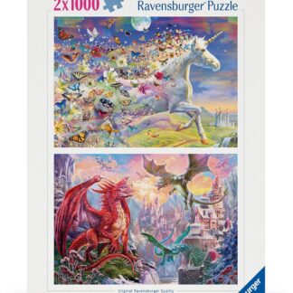 Ravensburger Unicorn and Dragon - 2 x 1000 Piece Puzzle