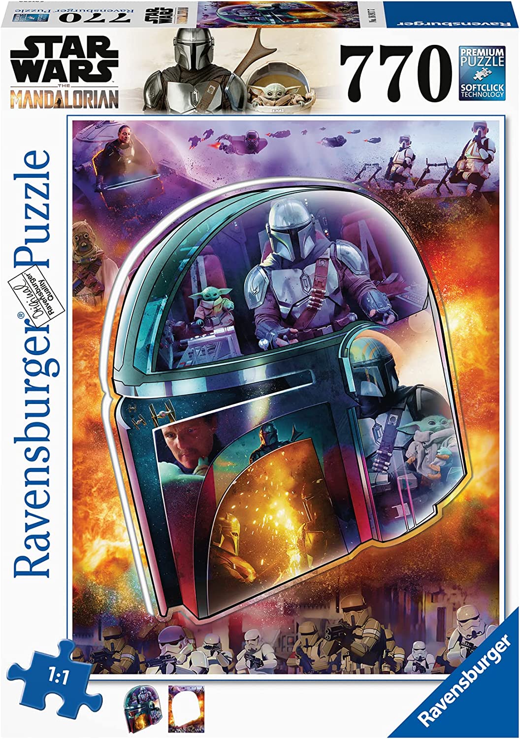 Ravensburger Star Wars The Mandalorian: Helmet 770 Large Piece Format Puzzle