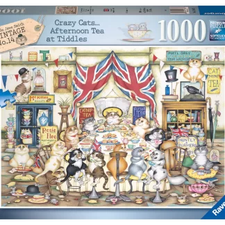 Ravensburger Vintage No. 14 Crazy Cats Afternoon at Tiddles 1000 Piece Puzzle