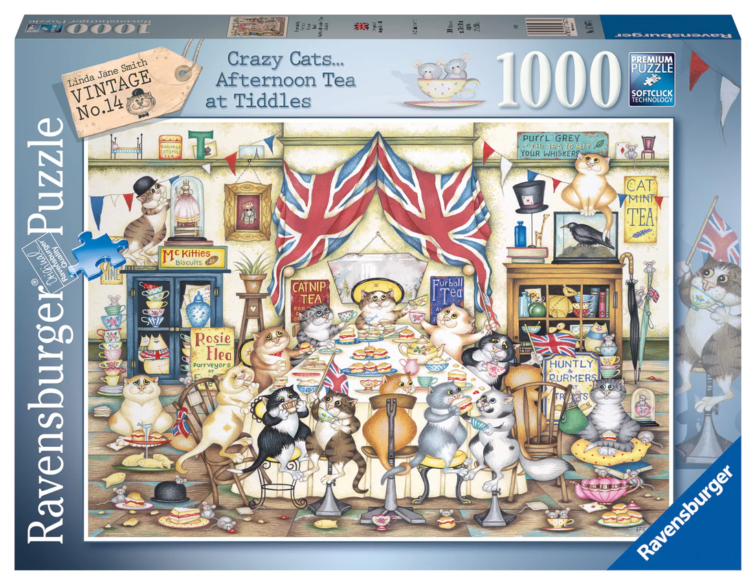 Ravensburger Vintage No. 14 Crazy Cats Afternoon at Tiddles 1000 Piece Puzzle