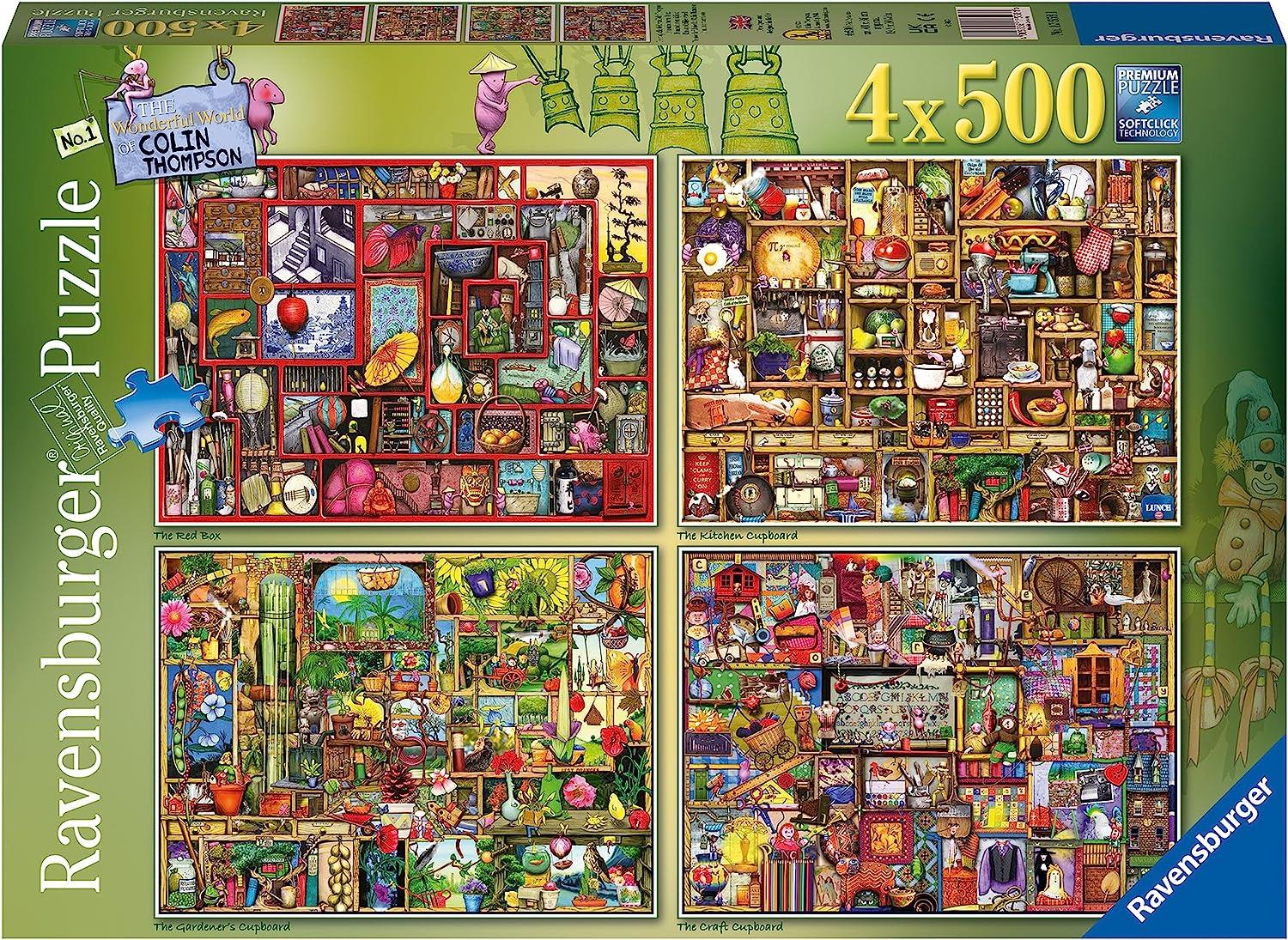 Ravensburger The Wonderful World of Colin Thompson 4 x 500 Piece Puzzle (Includes The Red Box)