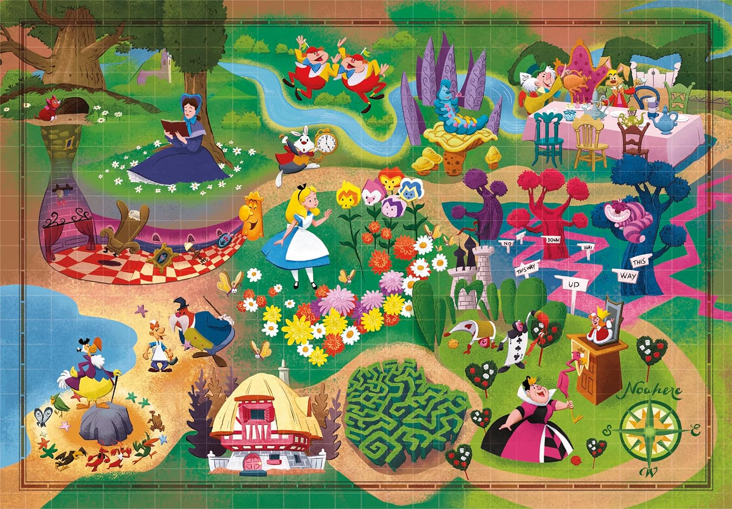 Clementoni Alice In Wonderland Story Maps 1000 Piece Puzzle – The ...