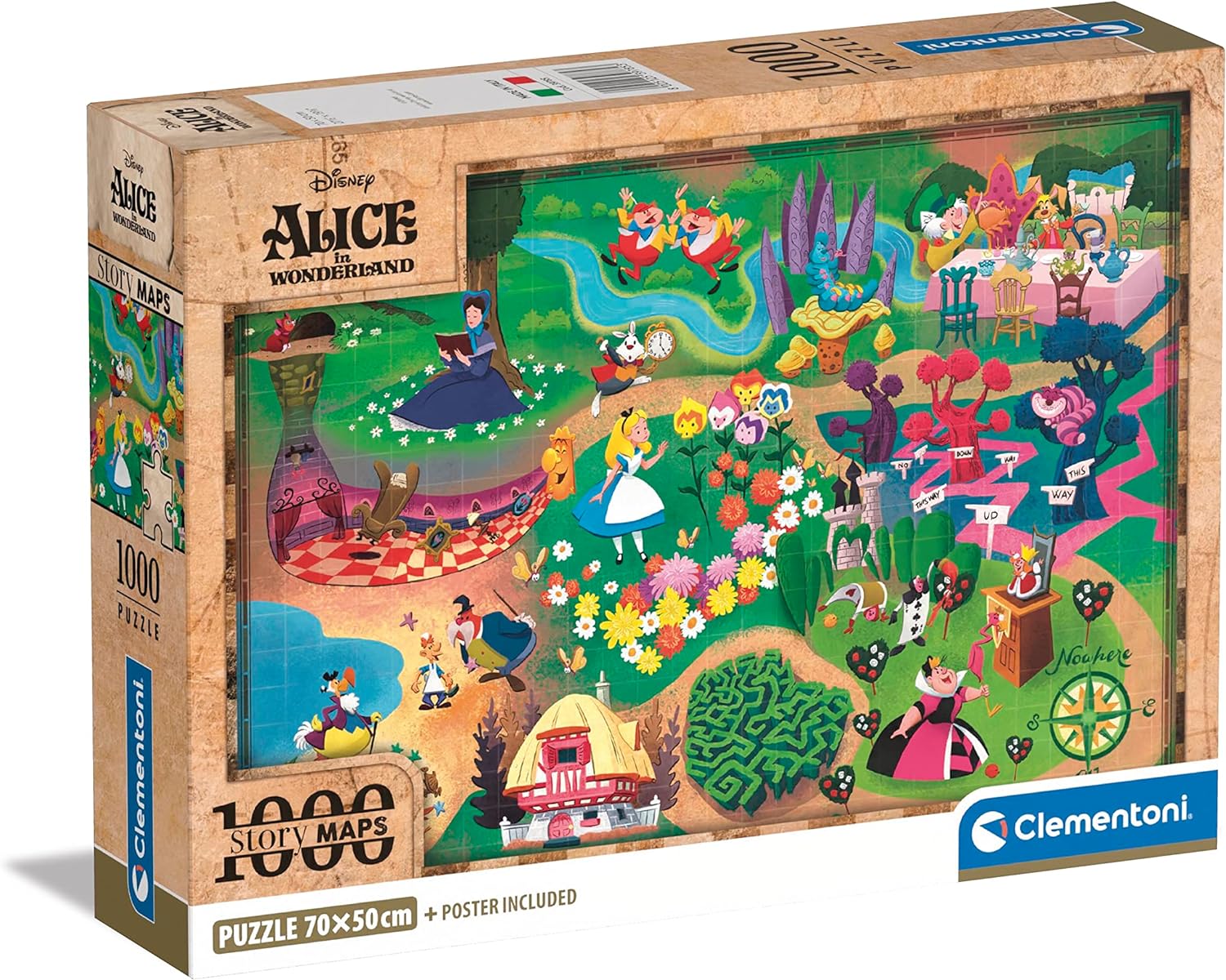 Clementoni Alice In Wonderland Story Maps 1000 Piece Puzzle