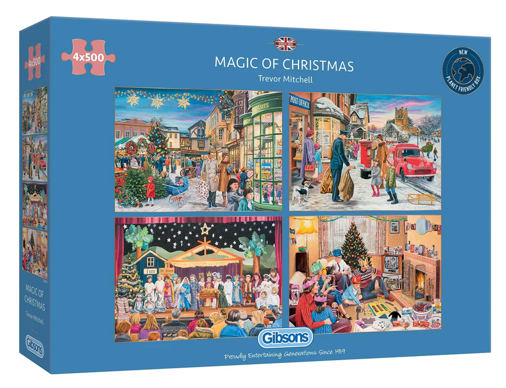 Gibsons Magic of Christmas 4 x 500 Piece Puzzle