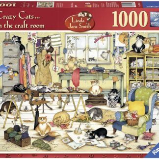 Ravensburger Linda Jane Smith Crazy Cats... In The Craft Room 1000 Piece Puzzle