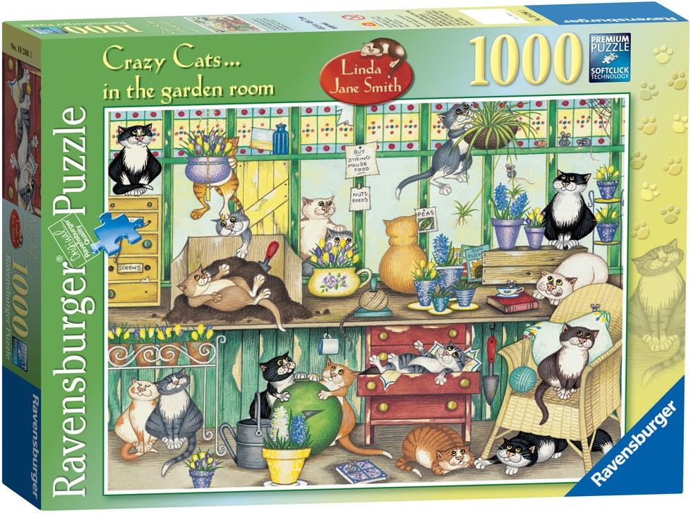 Ravensburger Linda Jane Smith Crazy Cats... In The Garden Room 1000 Piece Puzzle