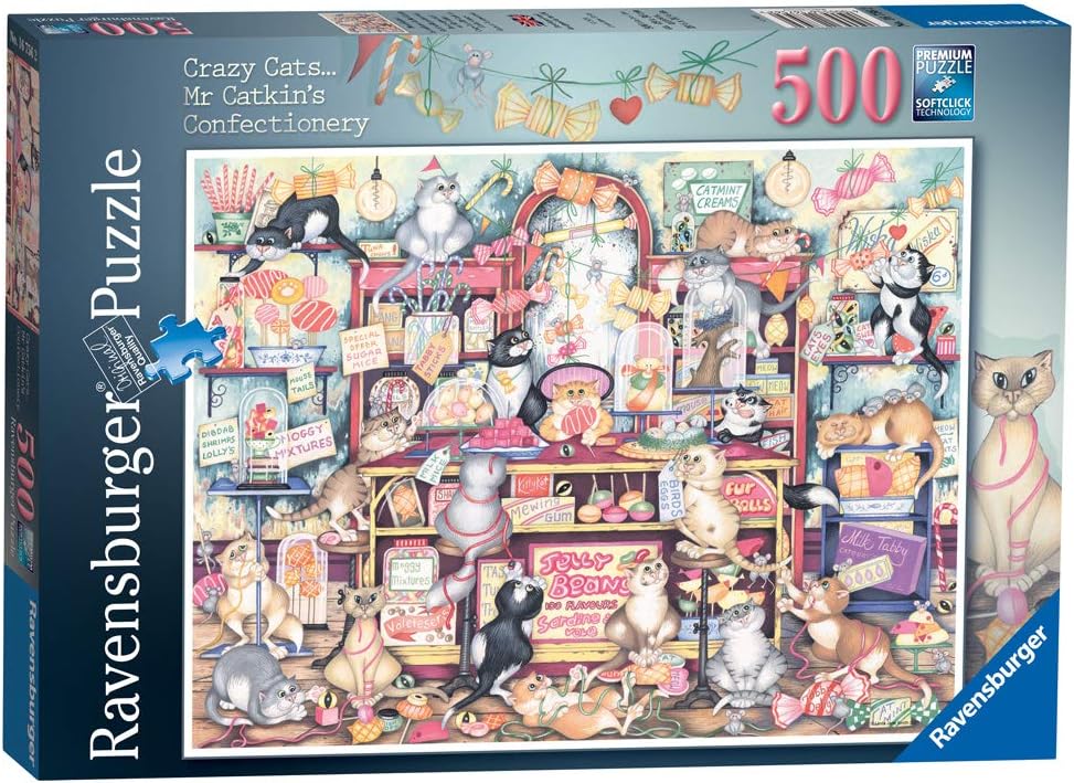 Ravensburger Crazy Cats Mr Catkin's Confectionery 500 Piece Puzzle