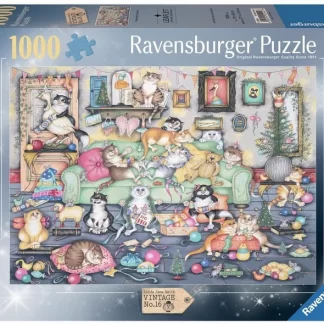 Ravensburger Vintage No. 16 Crazy Cats Christmas Crackers 1000 Piece Puzzle
