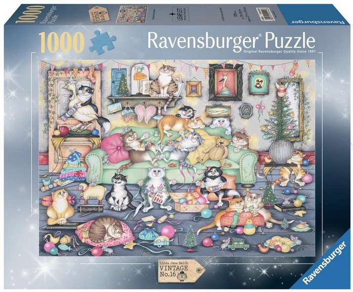 Ravensburger Vintage No. 16 Crazy Cats Christmas Crackers 1000 Piece Puzzle