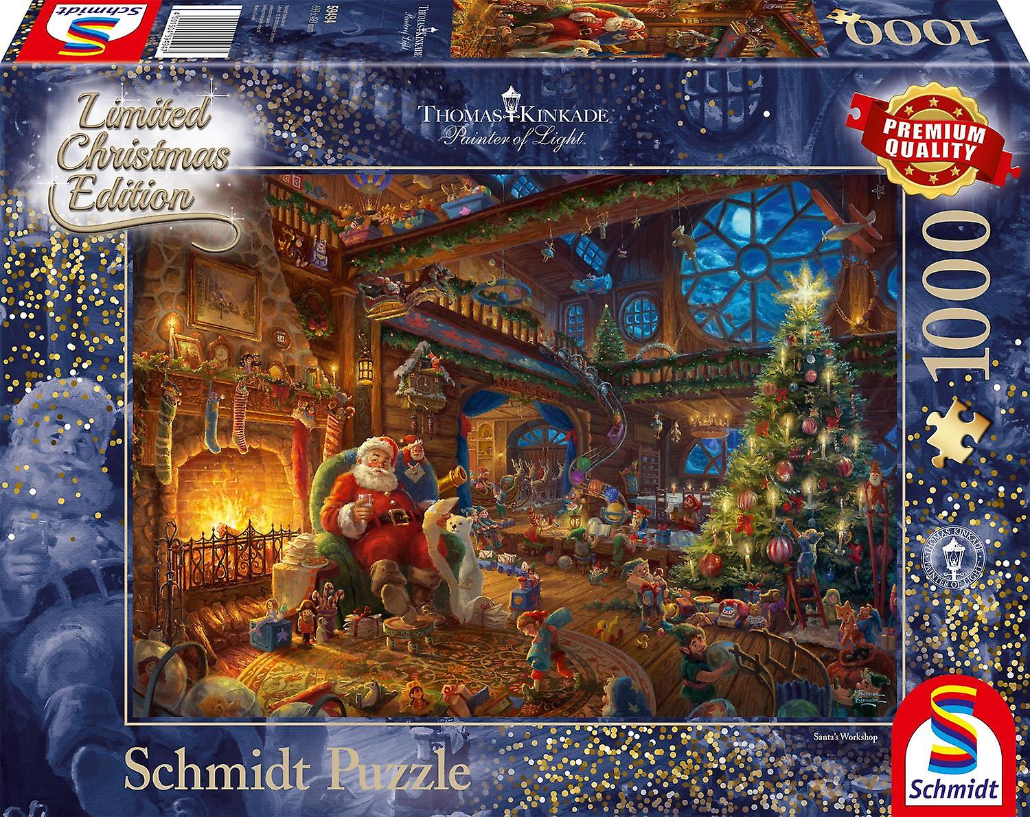 Schmidt Thomas Kinkade Limited Christmas Edition Santa Claus And His Elves 1000 Piece Puzzle