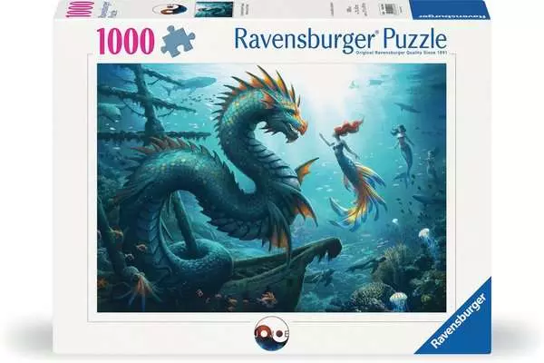 Ravensburger Enchanted Depths: Dragon, Mermaid and Turtles 1000 Piece Puzzle