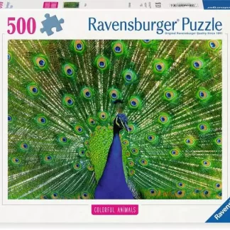 Ravensburger Colorful Animals Peacock 500 Piece Puzzle